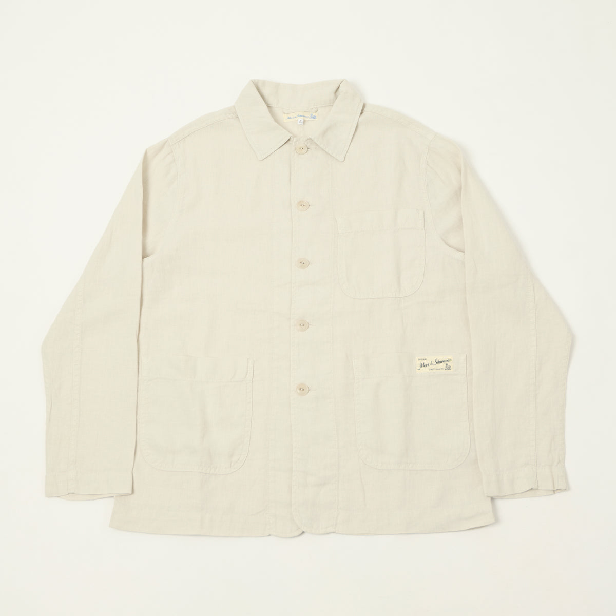 Merz b. Schwanen Workers Linen Jacket - Light Stone