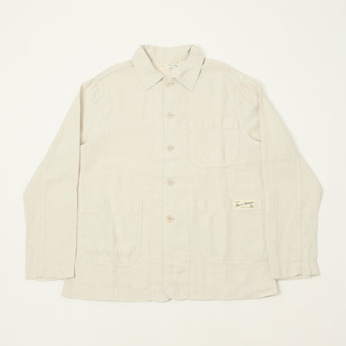 Merz b. Schwanen Workers Linen Jacket - Light Stone