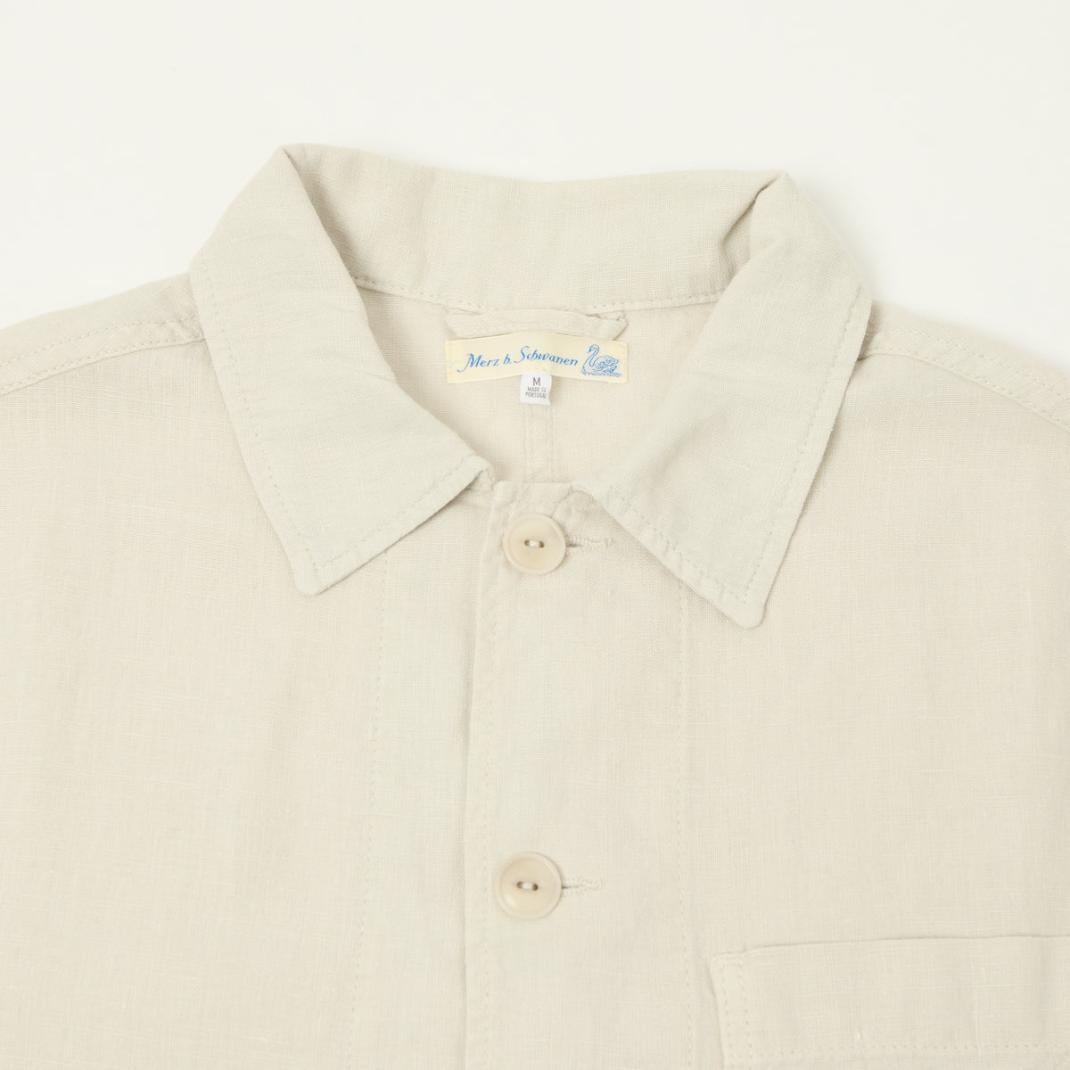 Merz b. Schwanen Workers Linen Jacket - Light Stone