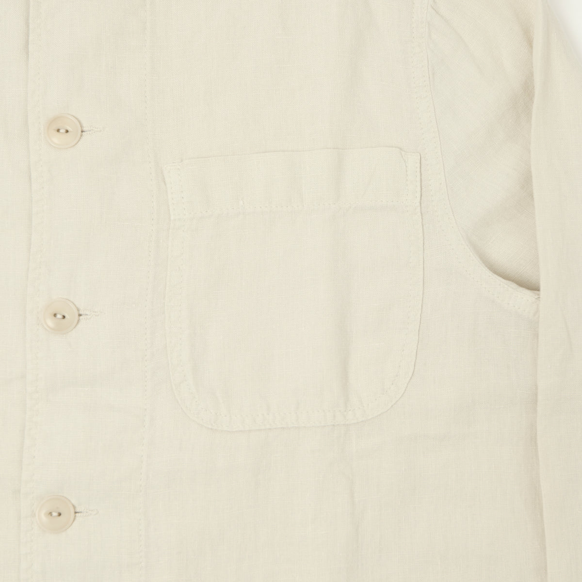 Merz b. Schwanen Workers Linen Jacket - Light Stone