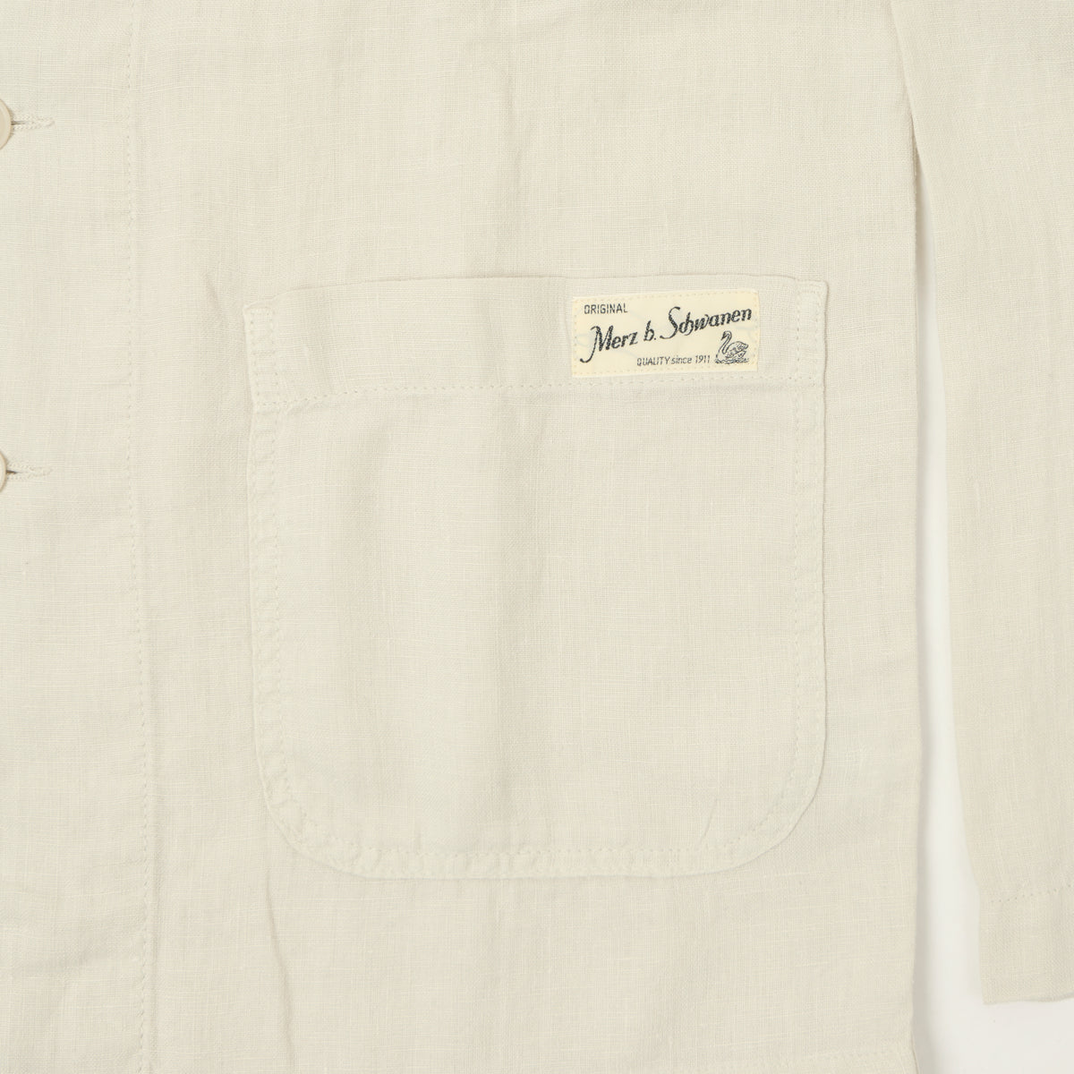 Merz b. Schwanen Workers Linen Jacket - Light Stone