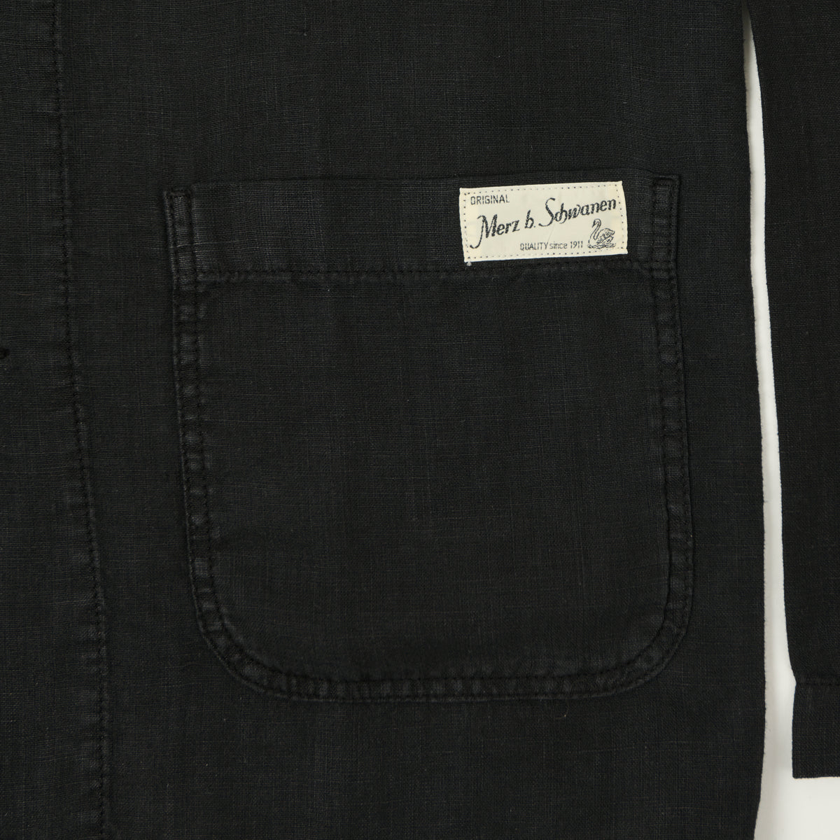 Merz b. Schwanen Workers Linen Jacket - Deep Black