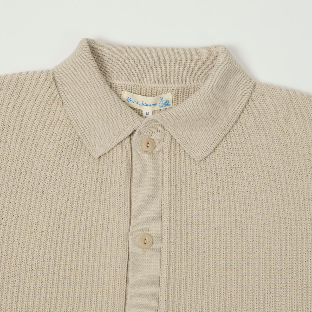 Merz b. Schwanen Button Up Knit Shirt - Sand