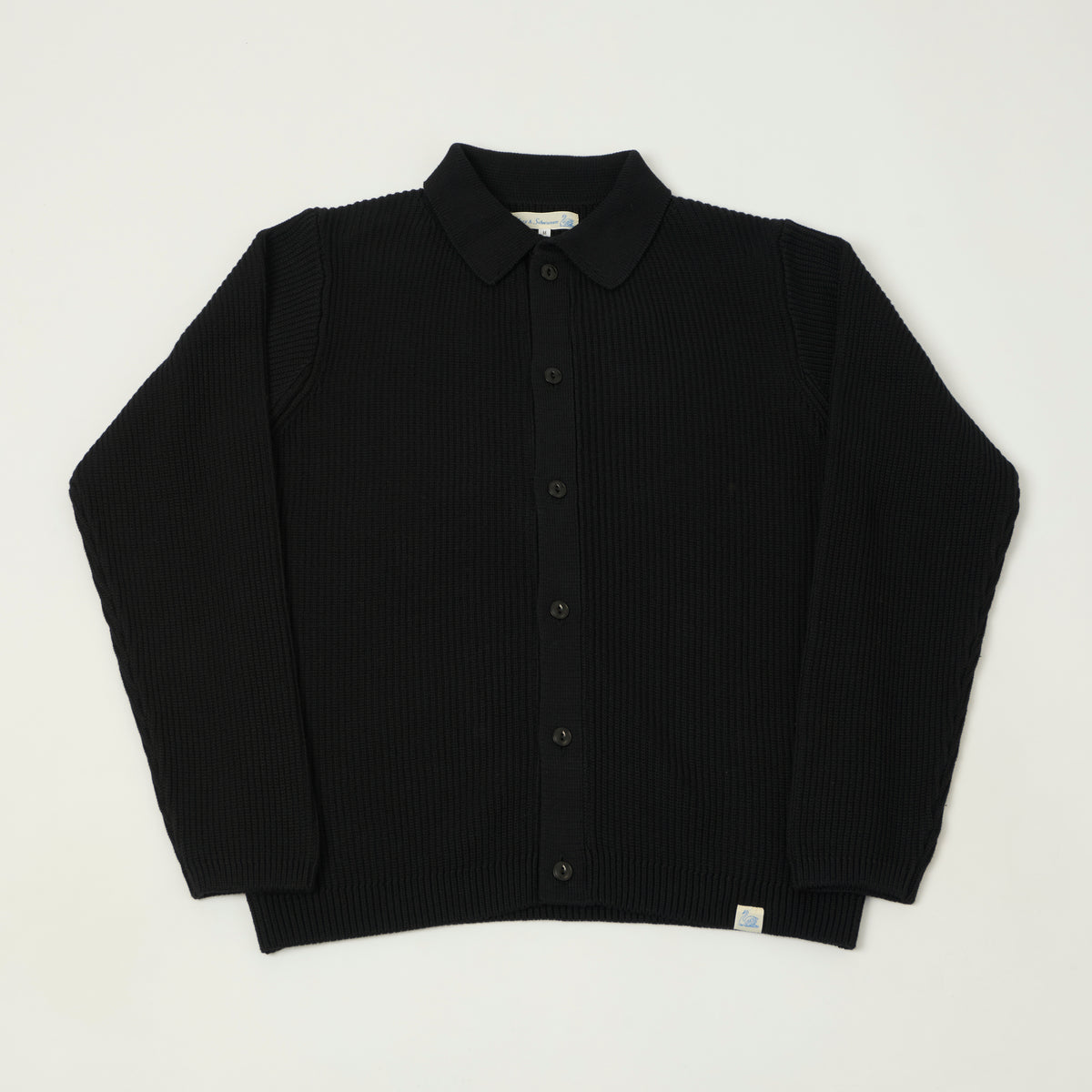 Merz b. Schwanen Button Up Knit Shirt - Deep Black