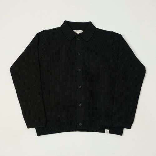 Merz b. Schwanen Button Up Knit Shirt - Deep Black