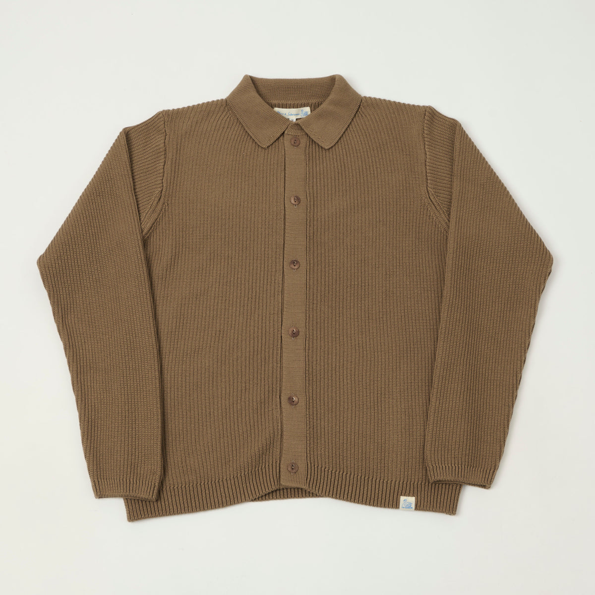 Merz b. Schwanen Button Up Knit Shirt - Grain