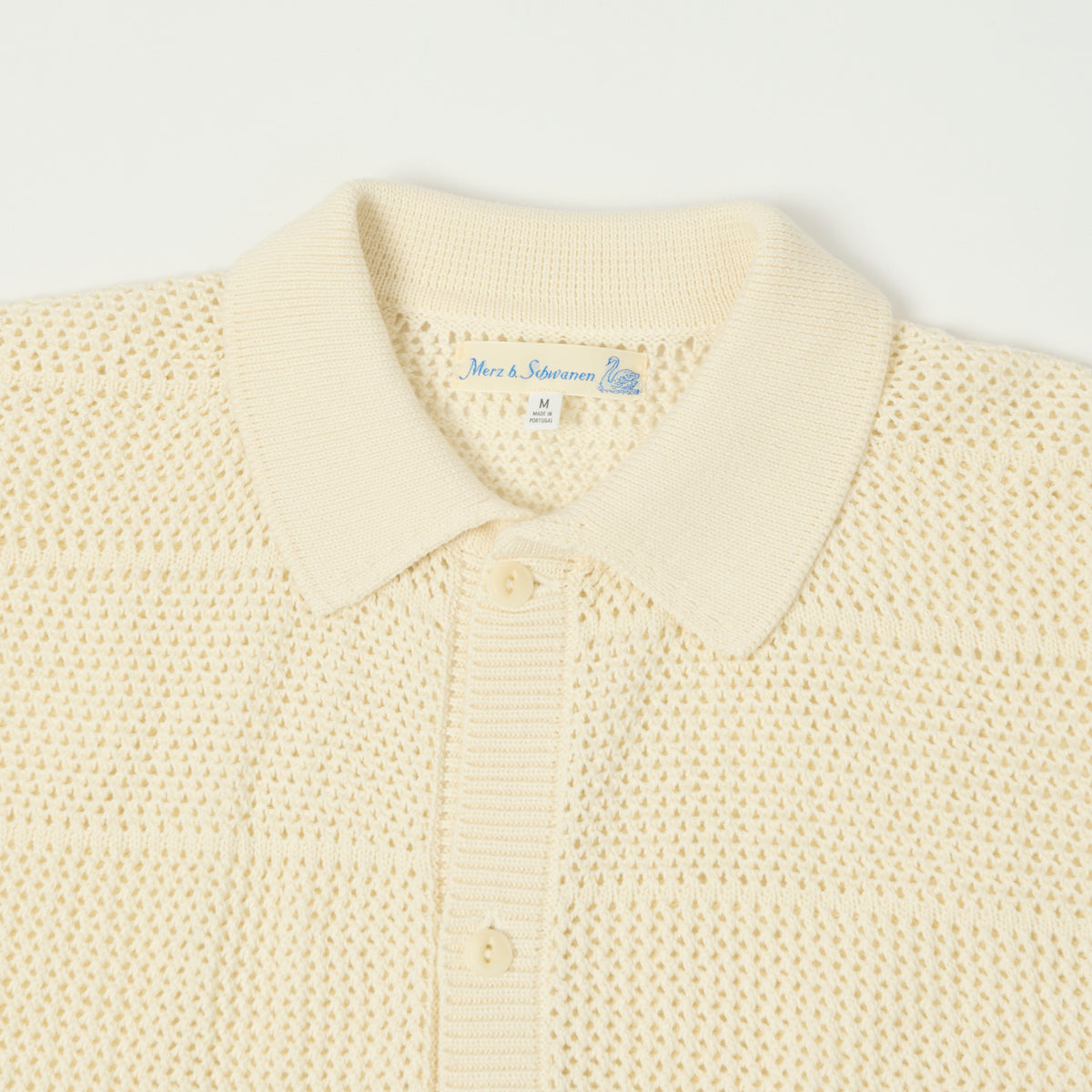 Merz b. Schwanen Crochet Polo Shirt - Nature