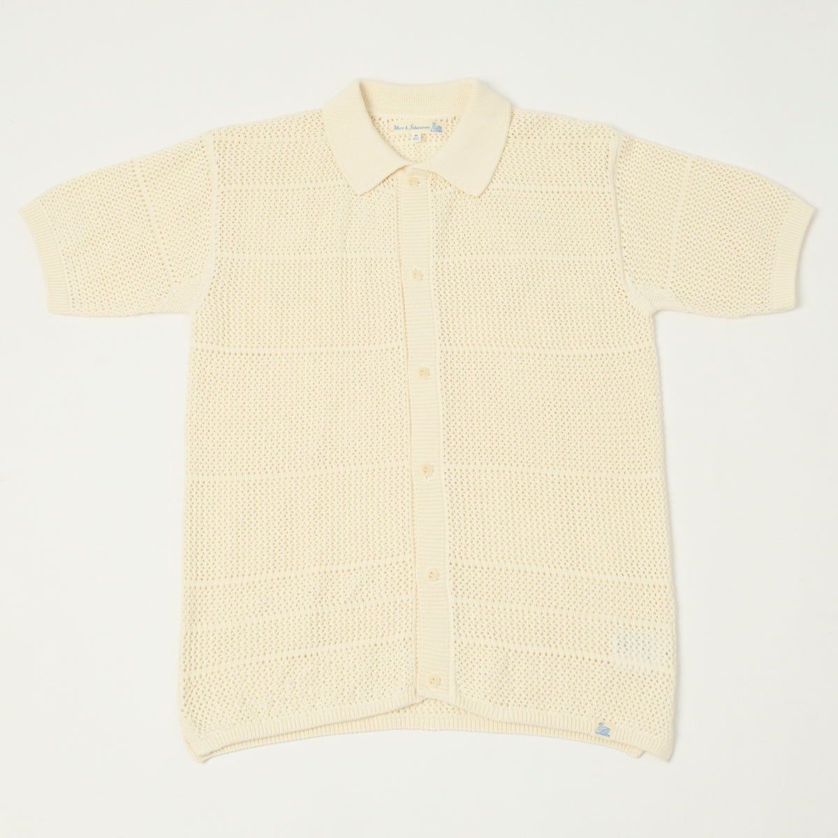 Merz b. Schwanen Crochet Polo Shirt - Nature