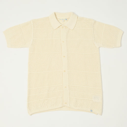Merz b. Schwanen Crochet Polo Shirt - Nature
