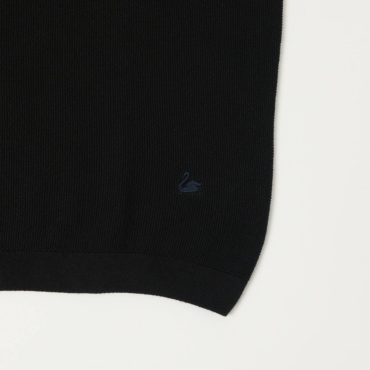 Merz b. Schwanen Plant Based Knitted Polo Shirt - Deep Black