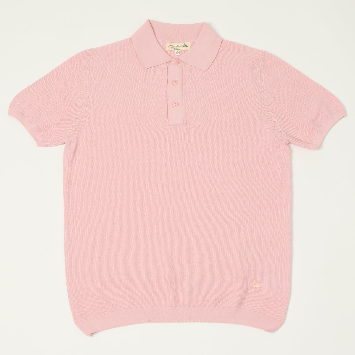Merz b. Schwanen Plant Based Knitted Polo Shirt - Dusted Pink
