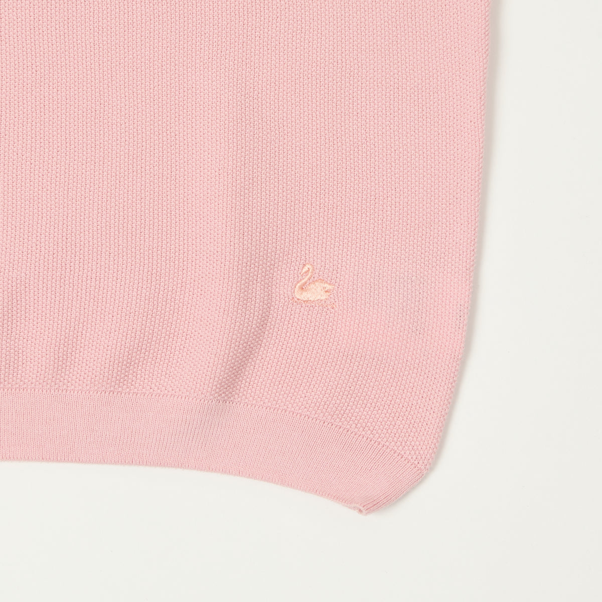 Merz b. Schwanen Plant Based Knitted Polo Shirt - Dusted Pink