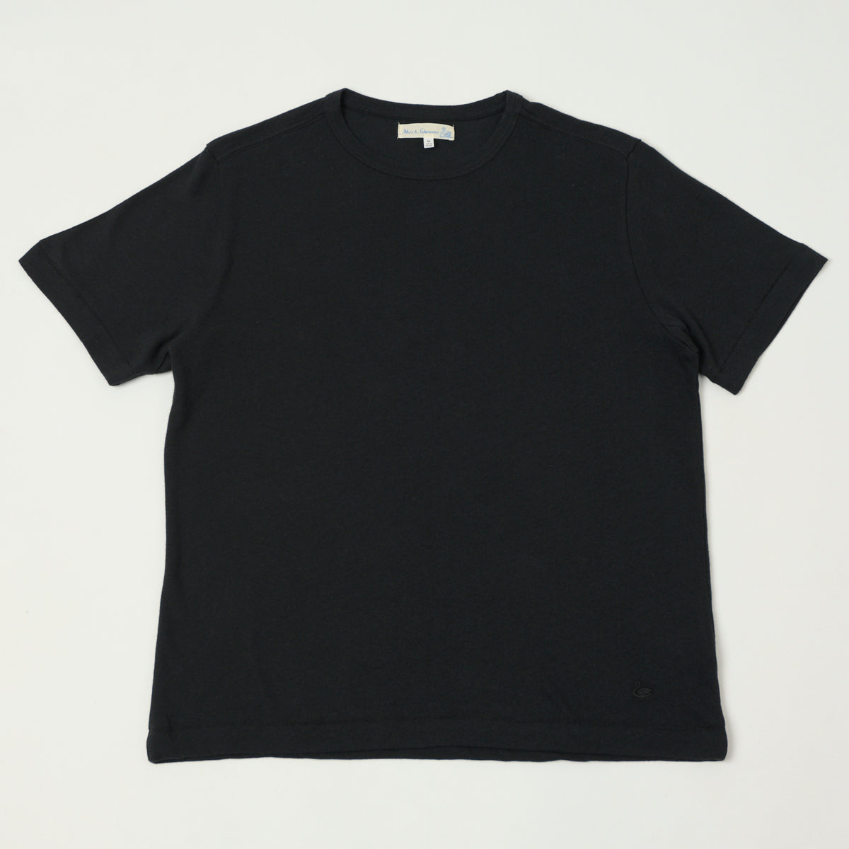 Merz b. Schwanen Linen & Organic Cotton T-Shirt - Deep Black