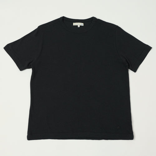 Merz b. Schwanen Linen & Organic Cotton T-Shirt - Deep Black