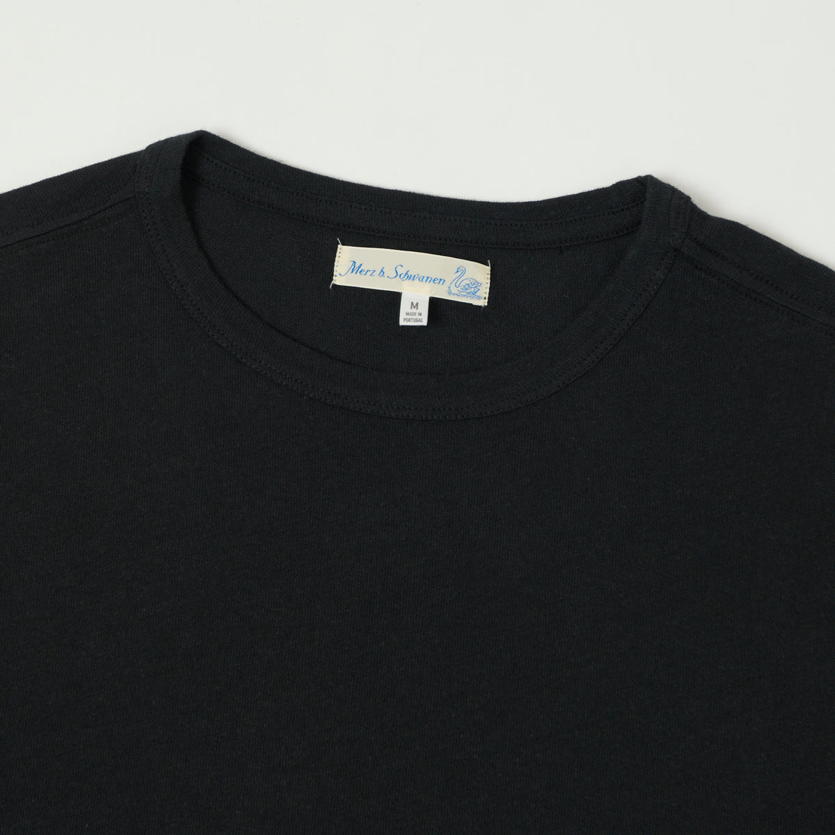 Merz b. Schwanen Linen & Organic Cotton T-Shirt - Deep Black