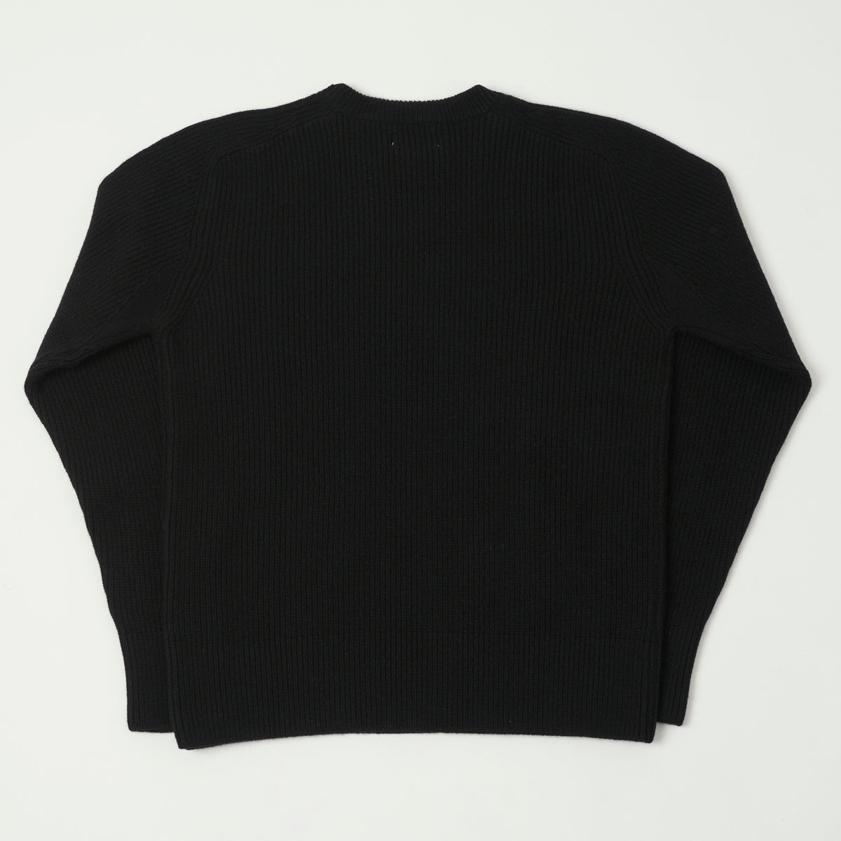 Merz b. Schwanen Wool Cashmere Ribbed Knit Pullover - Deep Black