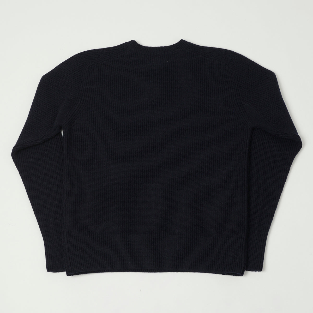 Merz b. Schwanen Wool Cashmere Ribbed Knit Pullover - Dark Navy