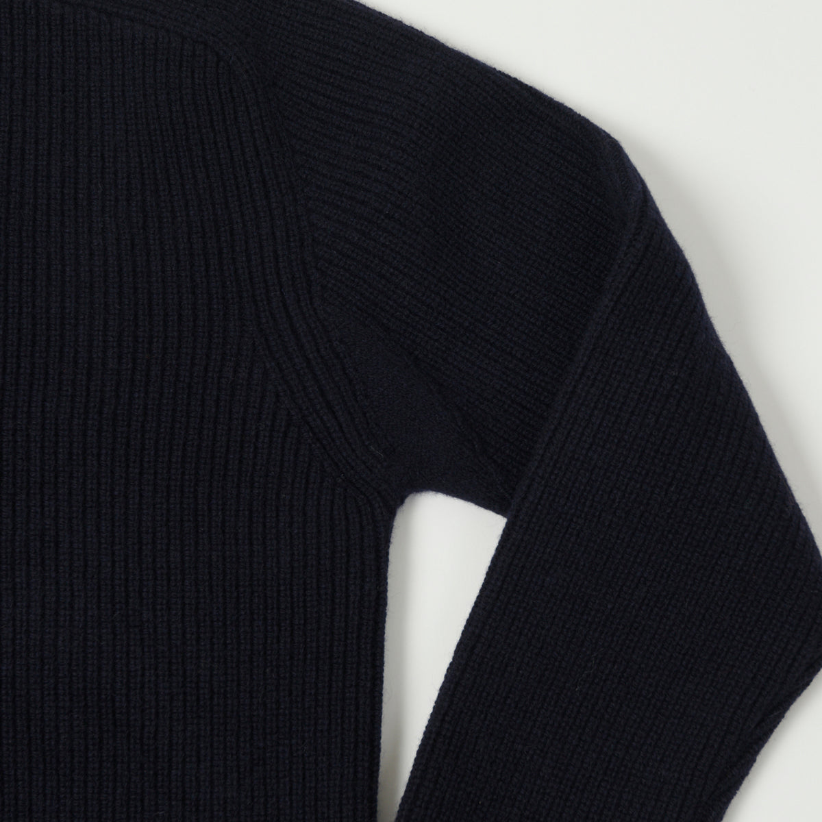 Merz b. Schwanen Wool Cashmere Ribbed Knit Pullover - Dark Navy