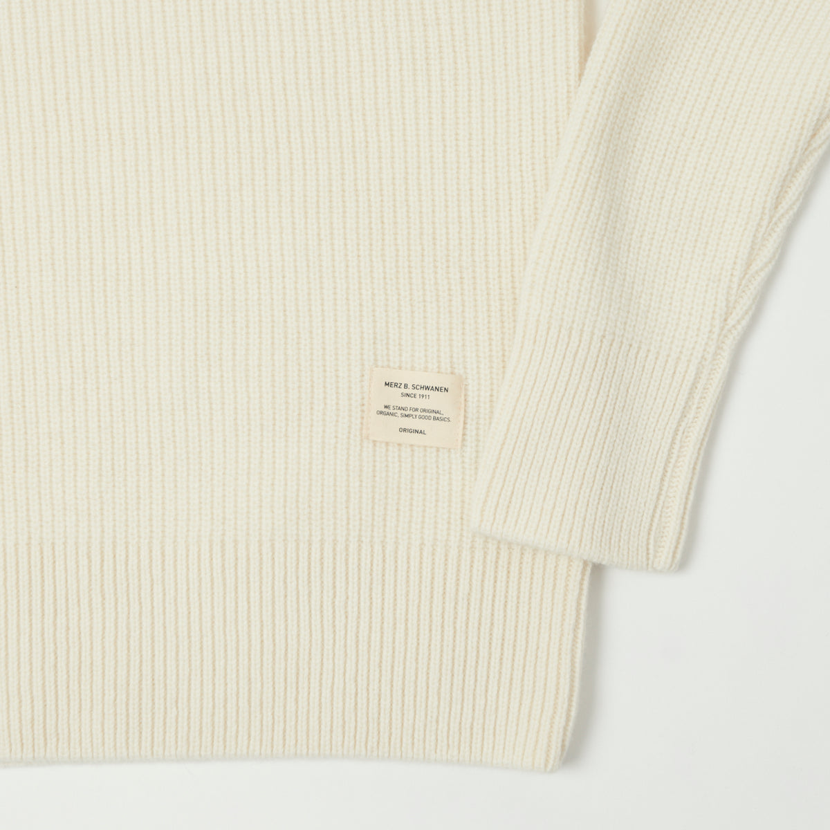 Merz b. Schwanen Wool Cashmere Ribbed Knit Pullover - Nature