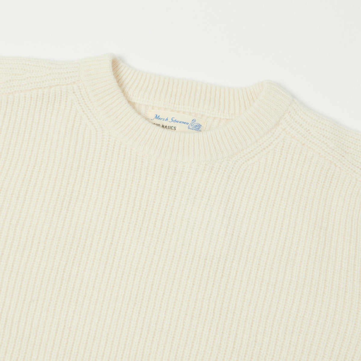Merz b. Schwanen Wool Cashmere Ribbed Knit Pullover - Nature
