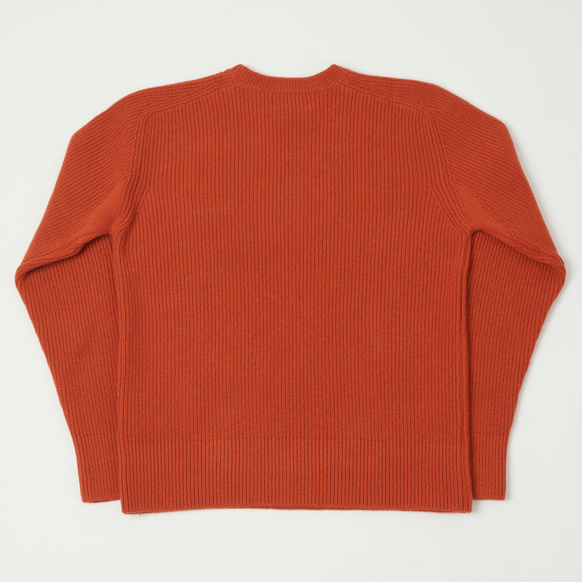 Merz b. Schwanen Wool Cashmere Ribbed Knit Pullover - Rust