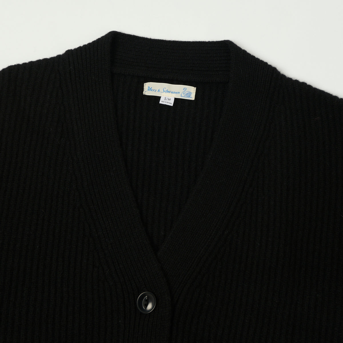 Merz b. Schwanen Merino Wool Cardigan - Deep Black