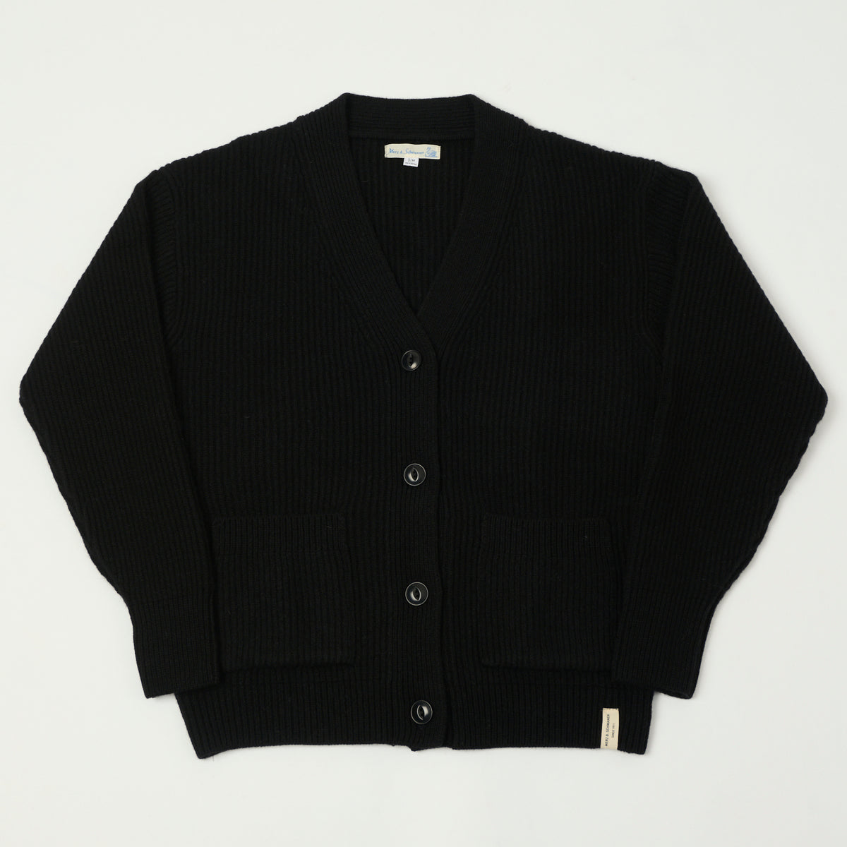 Merz b. Schwanen Merino Wool Cardigan - Deep Black
