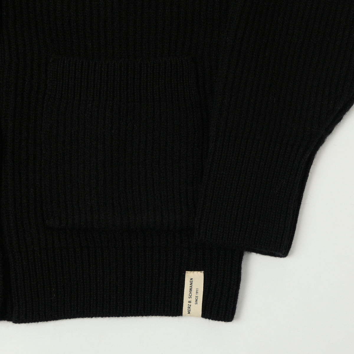 Merz b. Schwanen Merino Wool Cardigan - Deep Black