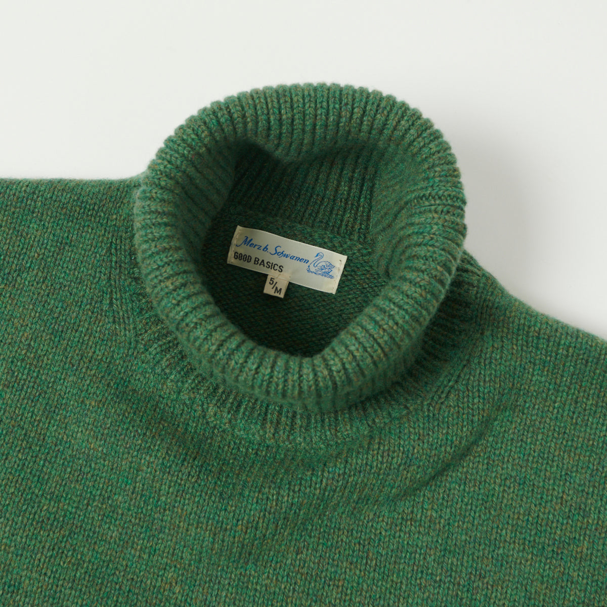 Merz b. Schwanen Wool Cashmere Knit Turtleneck - Moss Green
