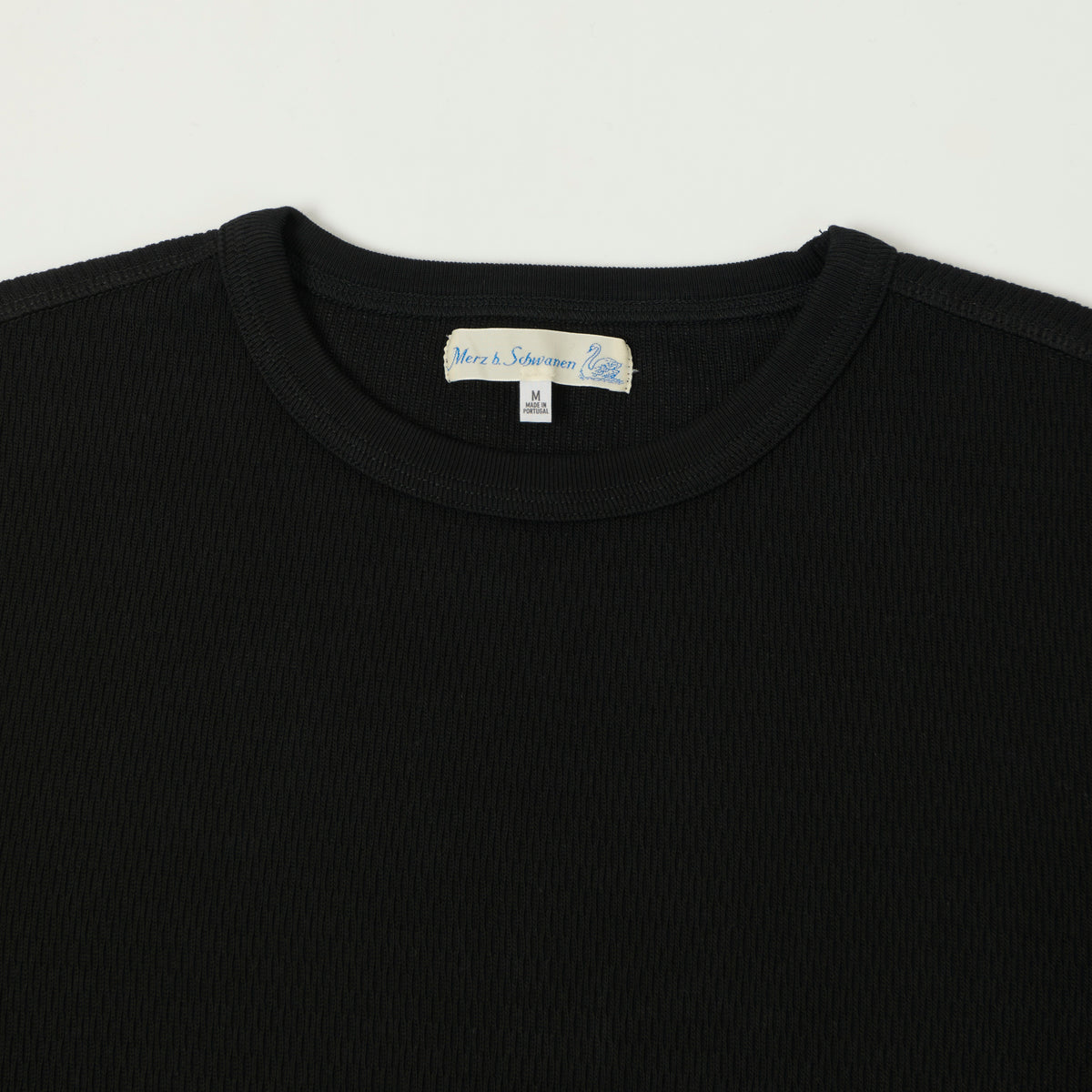 Merz b. Schwanen Long Sleeve Thermal T-Shirt - Deep Black