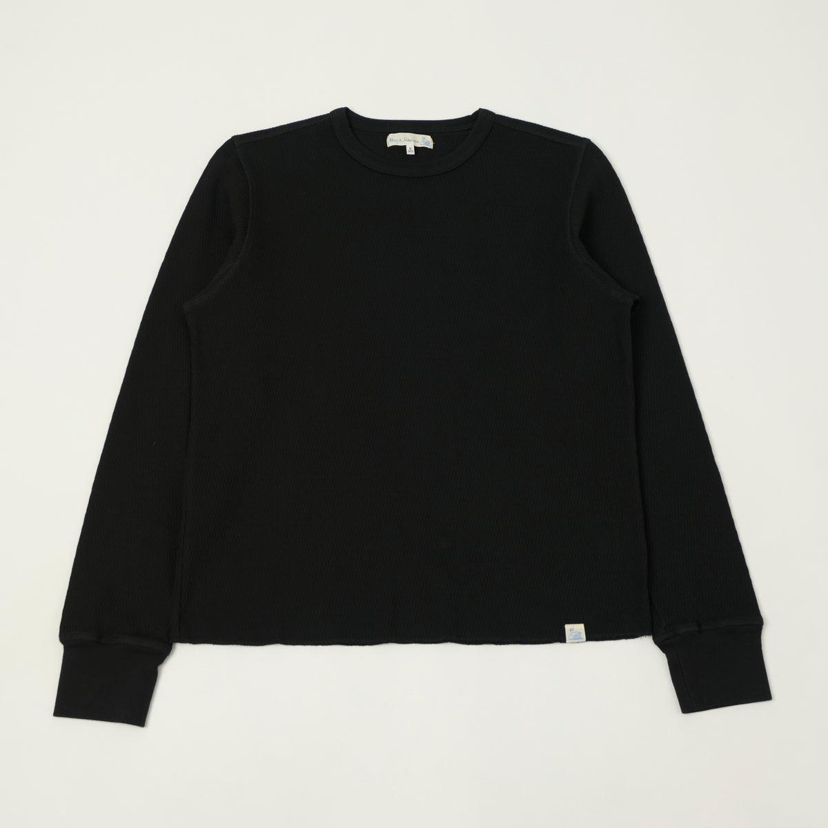 Merz b. Schwanen Long Sleeve Thermal T-Shirt - Deep Black