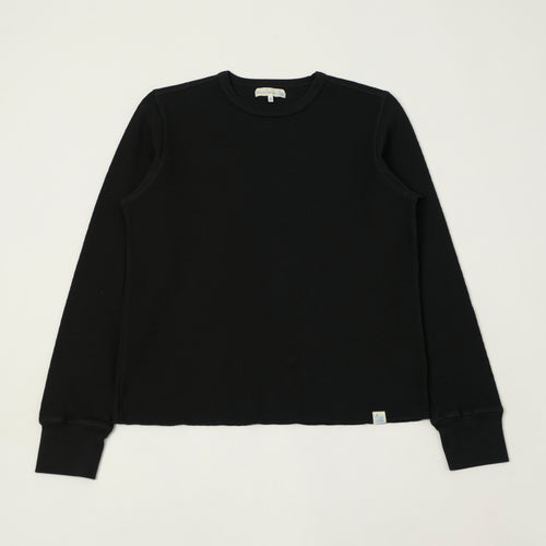 Merz b. Schwanen Long Sleeve Thermal T-Shirt - Deep Black