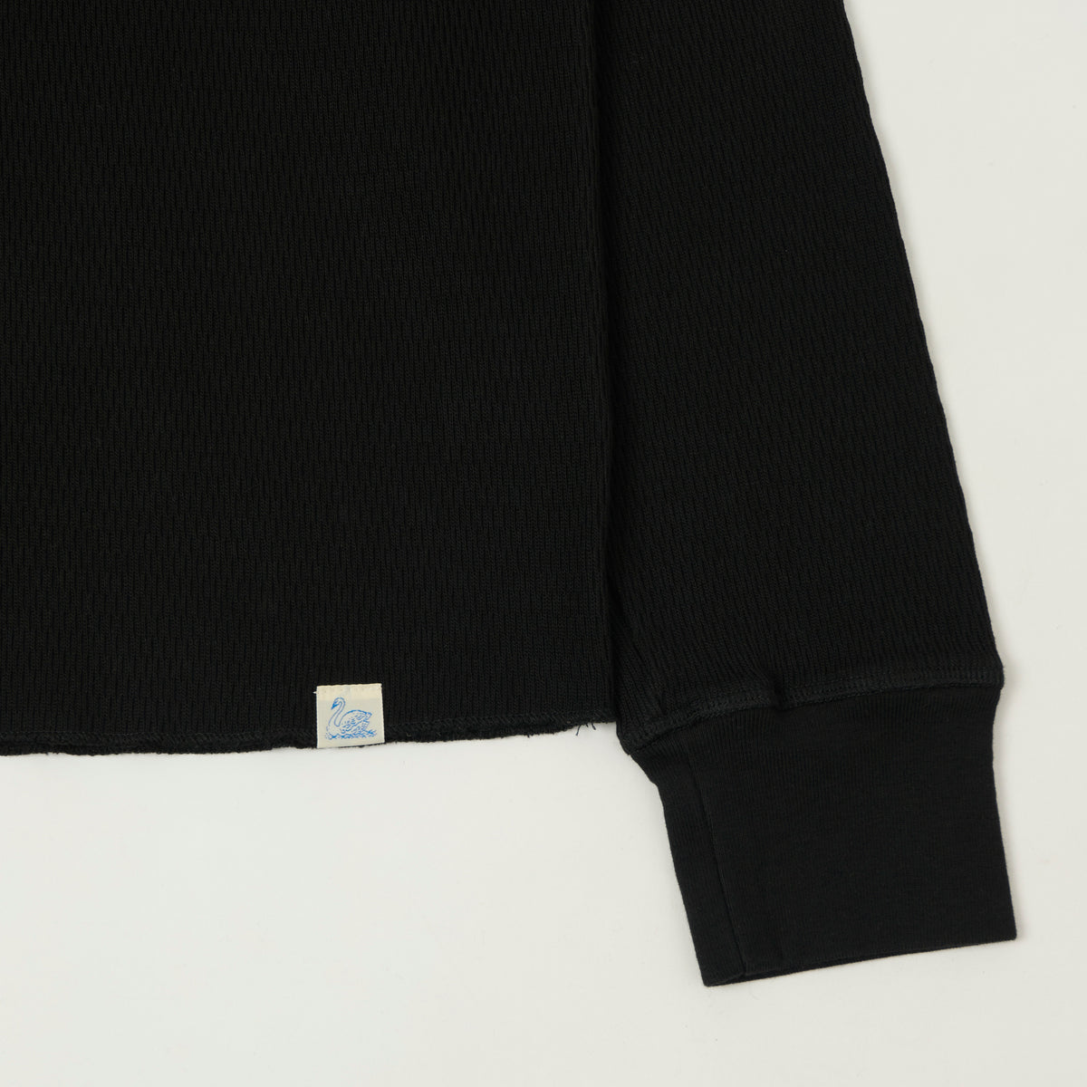 Merz b. Schwanen Long Sleeve Thermal T-Shirt - Deep Black