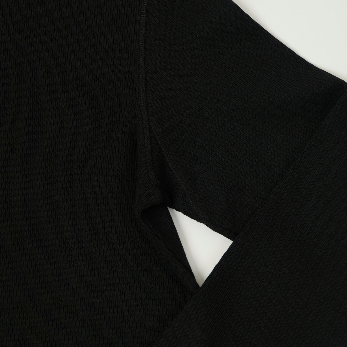 Merz b. Schwanen Long Sleeve Thermal T-Shirt - Deep Black