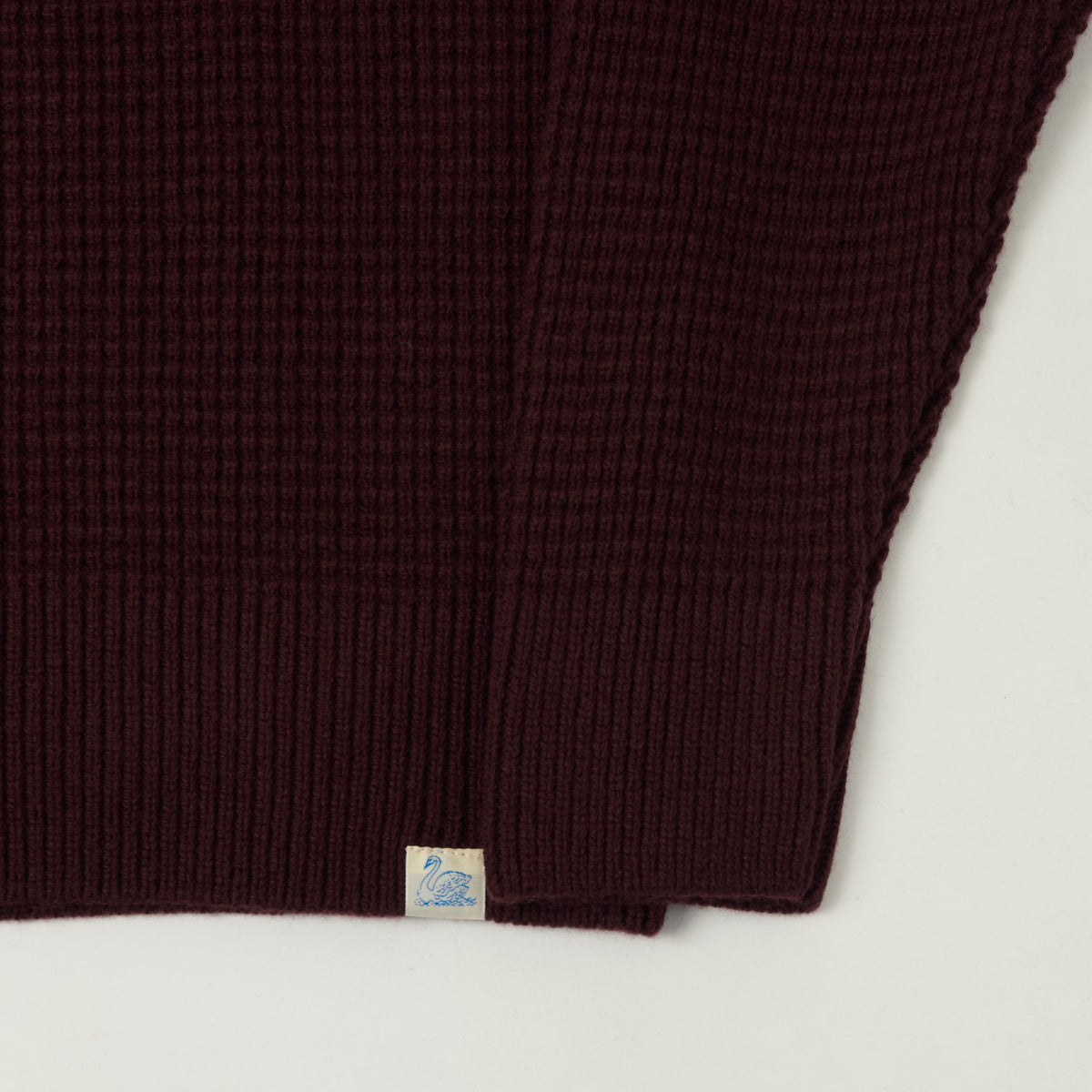 Merz b. Schwanen Merino/Cashmere Waffle Knit Pullover - Burgundy