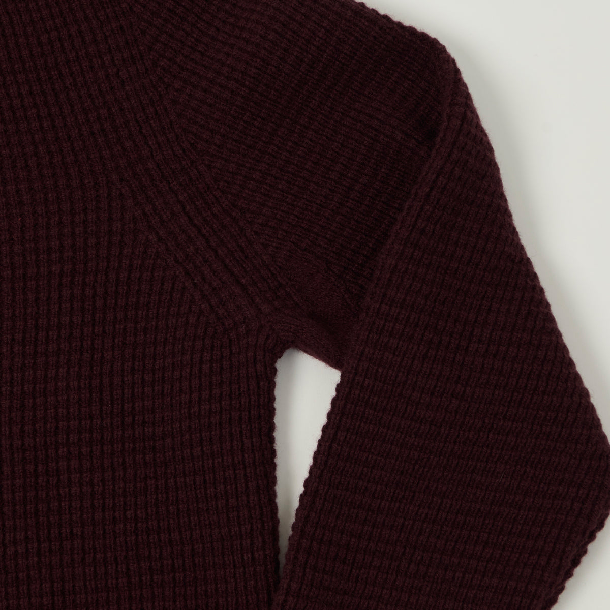 Merz b. Schwanen Merino/Cashmere Waffle Knit Pullover - Burgundy