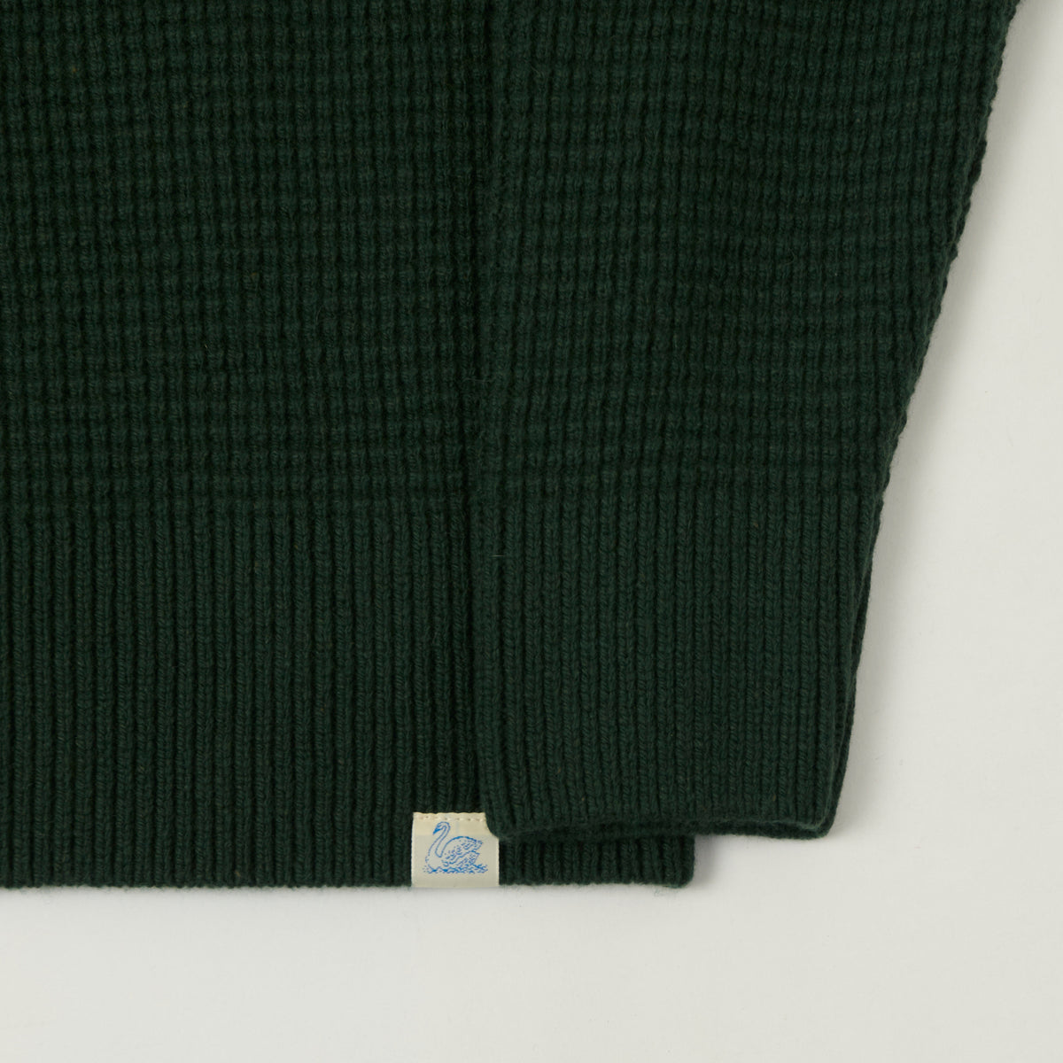 Merz b. Schwanen Merino/Cashmere Waffle Knit Pullover - Bottle Green