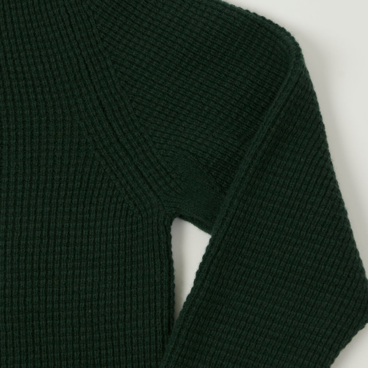 Merz b. Schwanen Merino/Cashmere Waffle Knit Pullover - Bottle Green