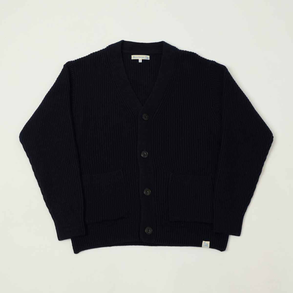Merz b. Schwanen Merino Wool Cardigan - Dark Navy