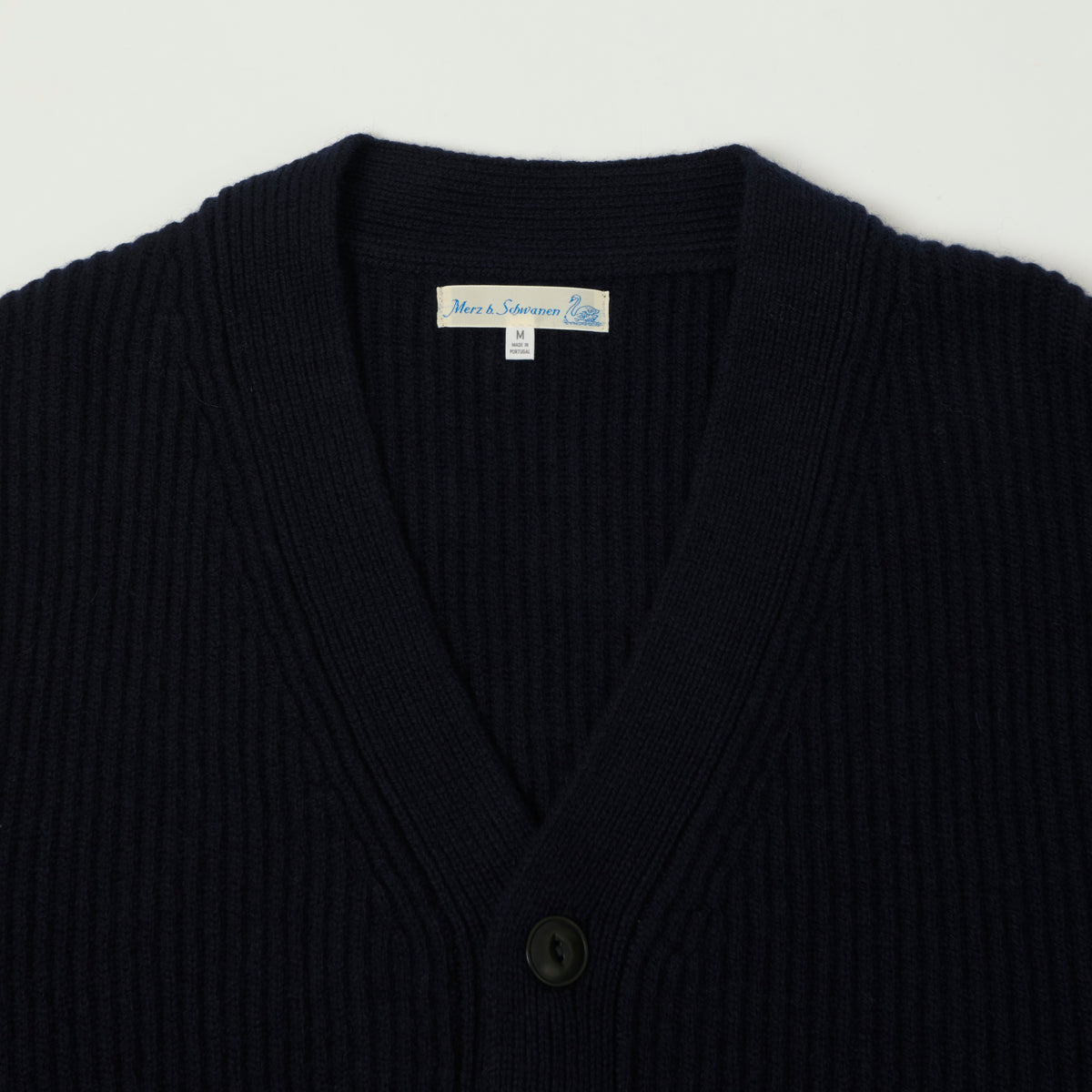 Merz b. Schwanen Merino Wool Cardigan - Dark Navy