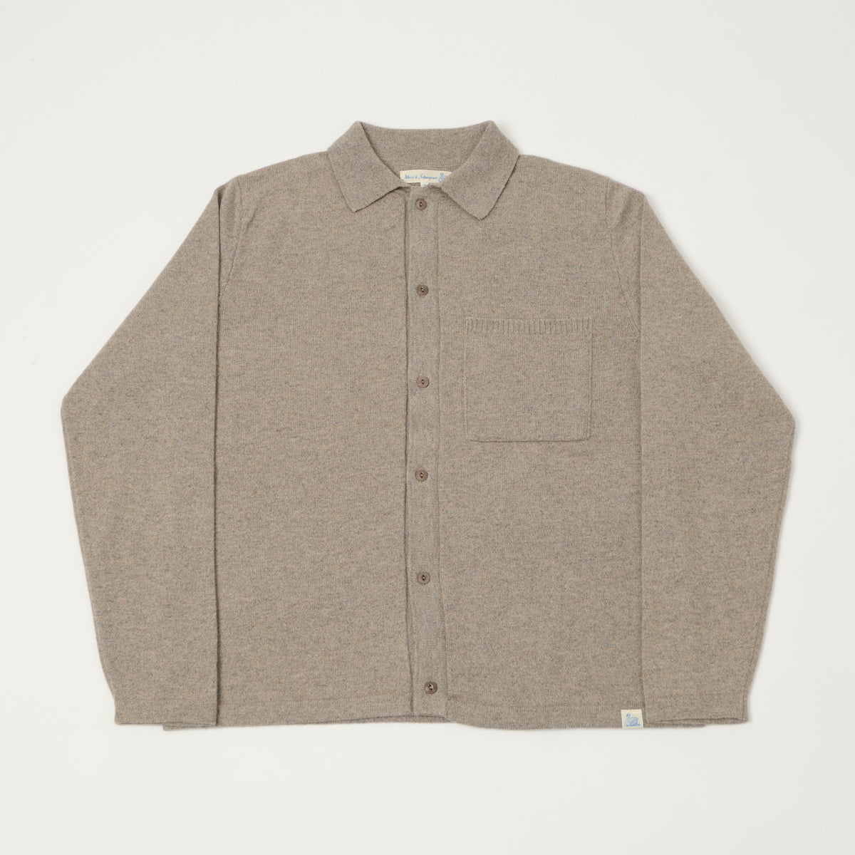 Merz b. Schwanen Merino Long Sleeve Shirt - Faded Grain