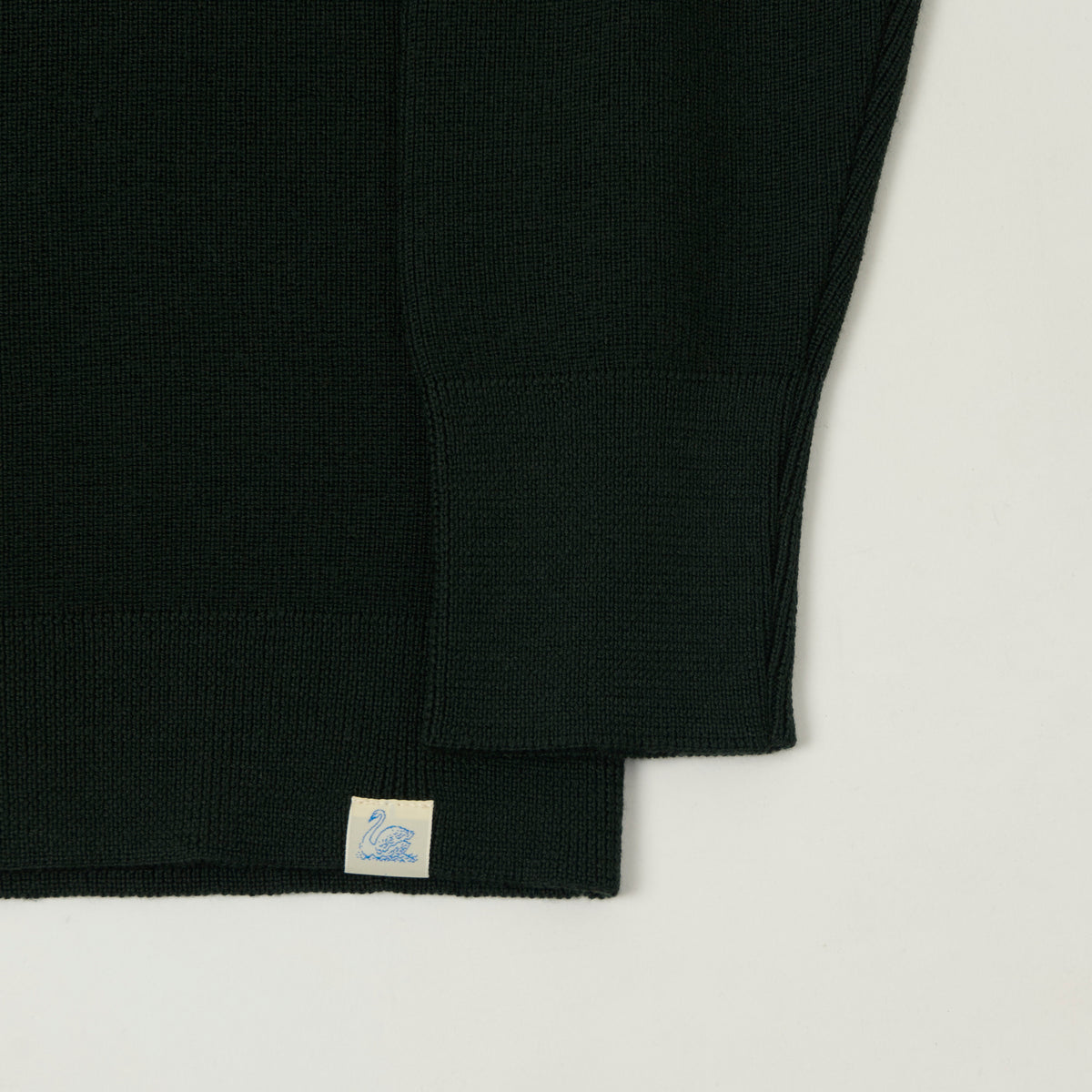 Merz b. Schwanen Merino Wool Quarter Zip Sweater - Bottle Green