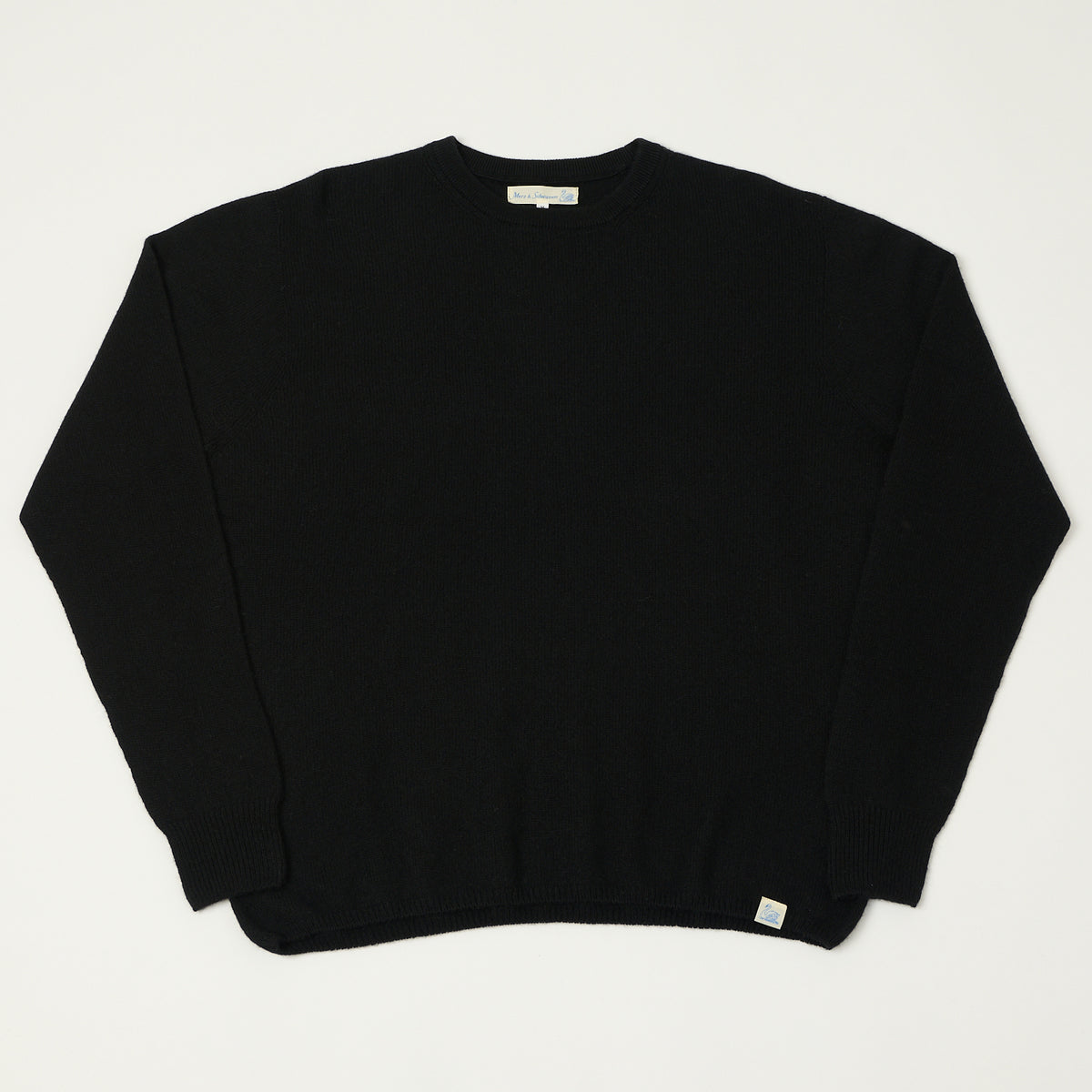 Merz b. Schwanen Lightweight Wool-Silk-Cashmere Sweater - Deep Black