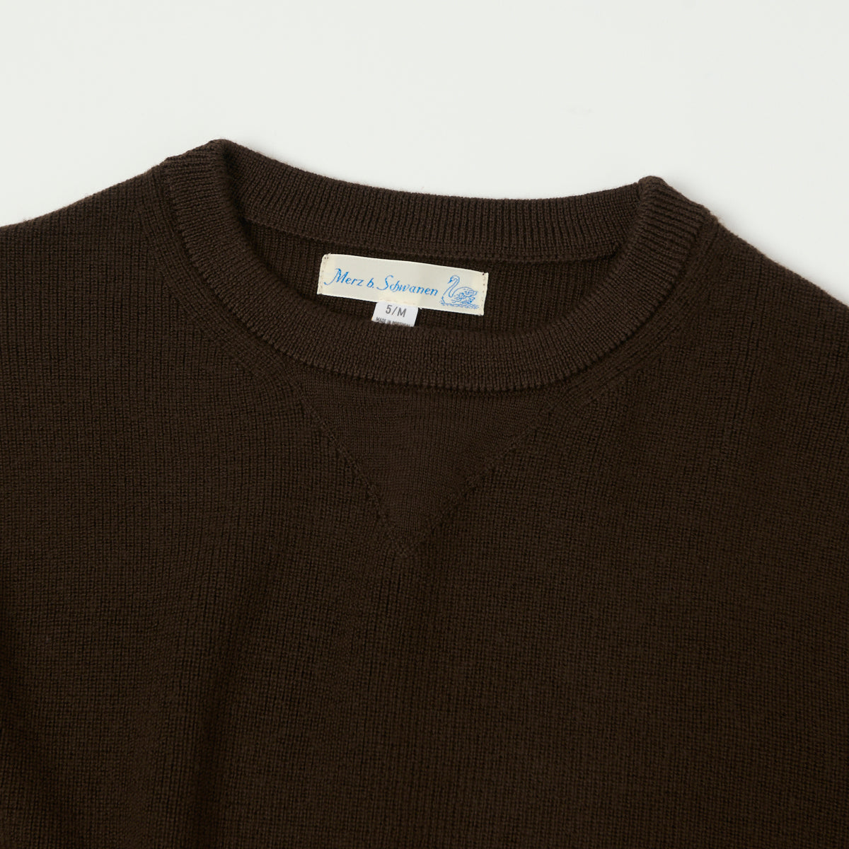 Merz b. Schwanen Ribbed Merino Wool Pullover - Coffee