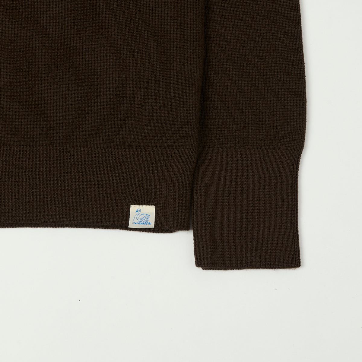 Merz b. Schwanen Ribbed Merino Wool Pullover - Coffee