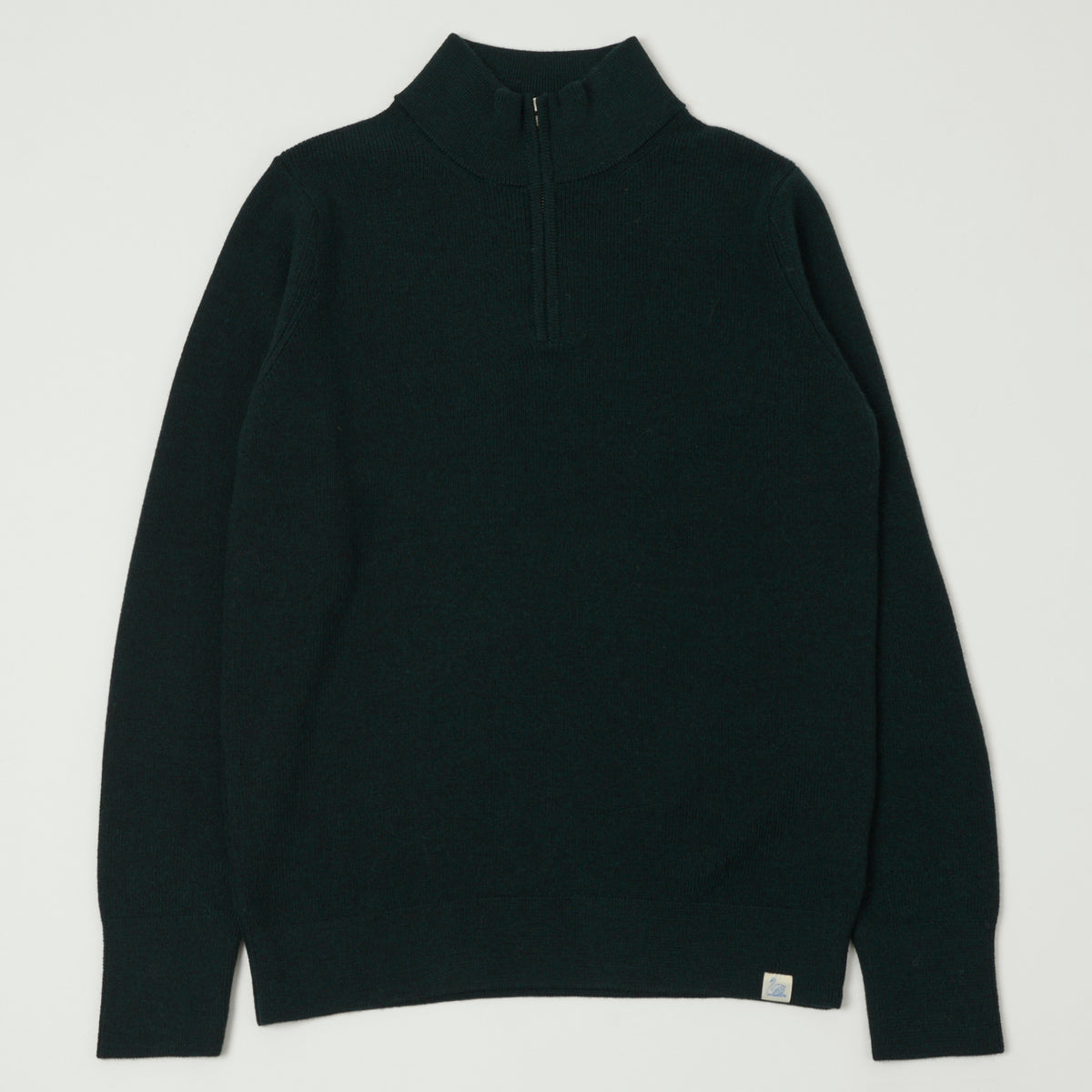 Merz b. Schwanen Merino Wool Quarter Zip Sweater - Dark Teal