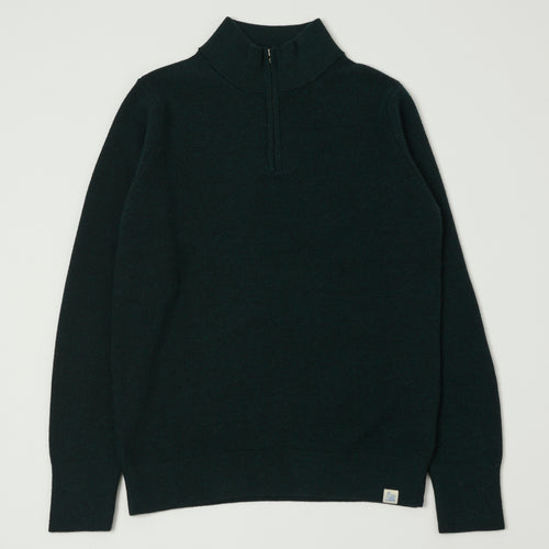 Merz b. Schwanen Merino Wool Quarter Zip Sweater - Dark Teal