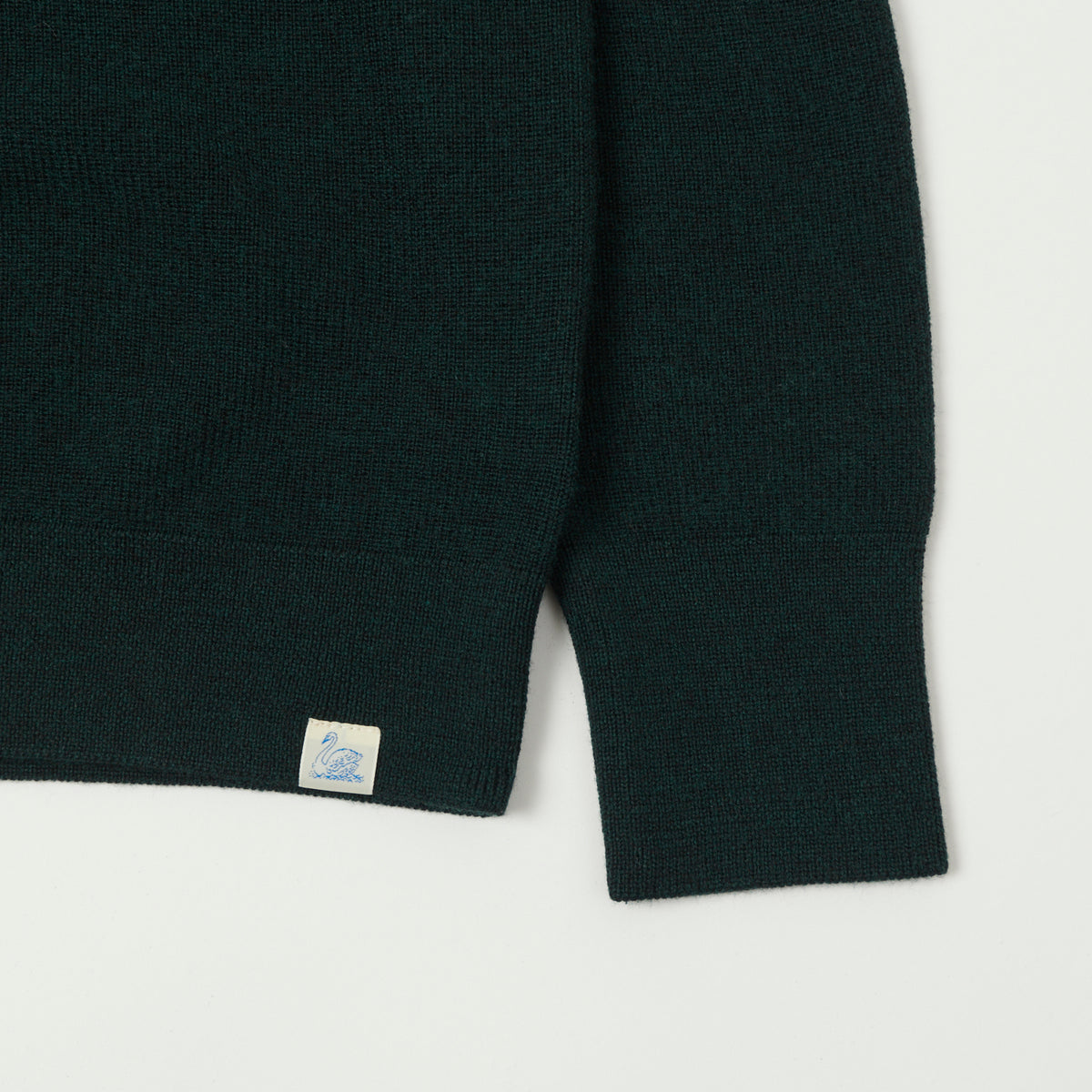 Merz b. Schwanen Merino Wool Quarter Zip Sweater - Dark Teal