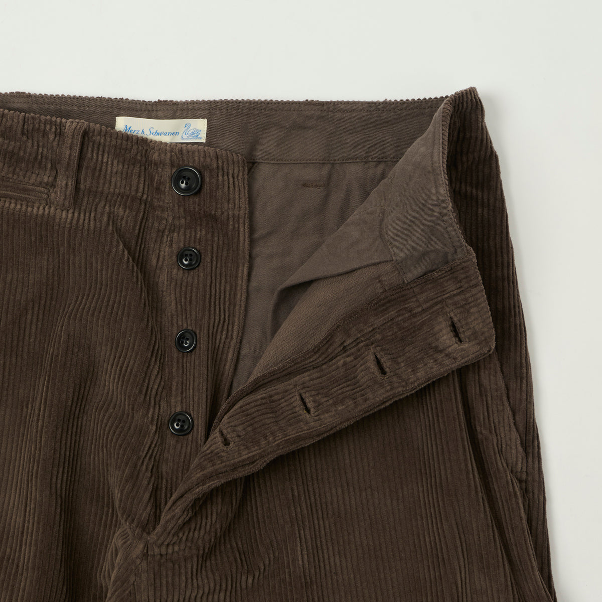Merz b. Schwanen Organic Cotton Corduroy Chinos - Chocolate