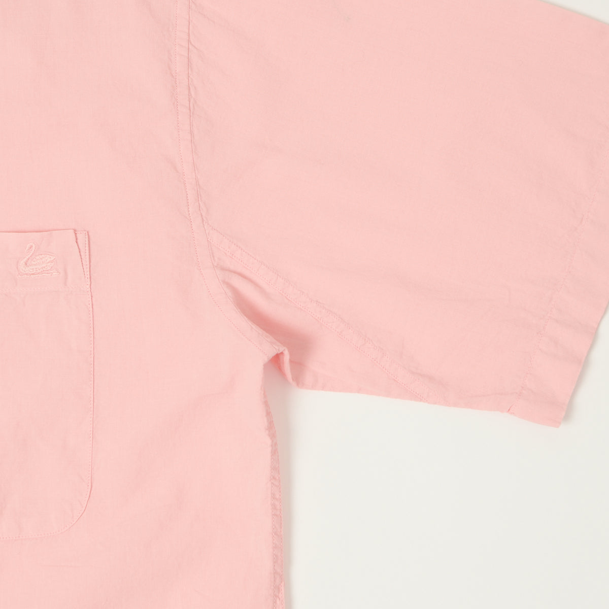 Merz b. Schwanen Poplin Short Sleeve Shirt - Faded Peach